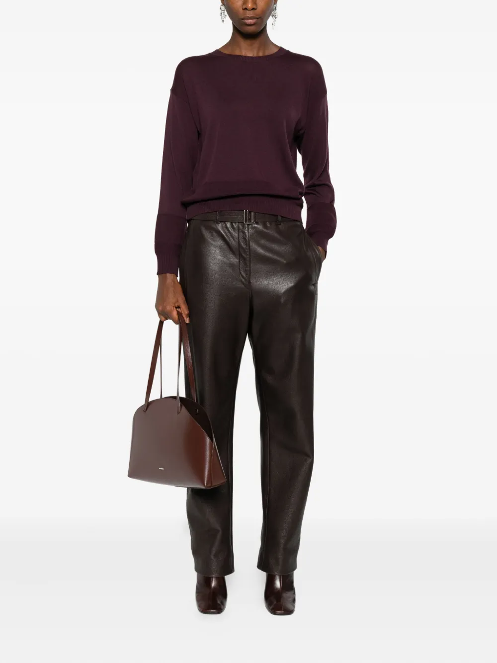 Eleventy Sweater met ronde hals Paars