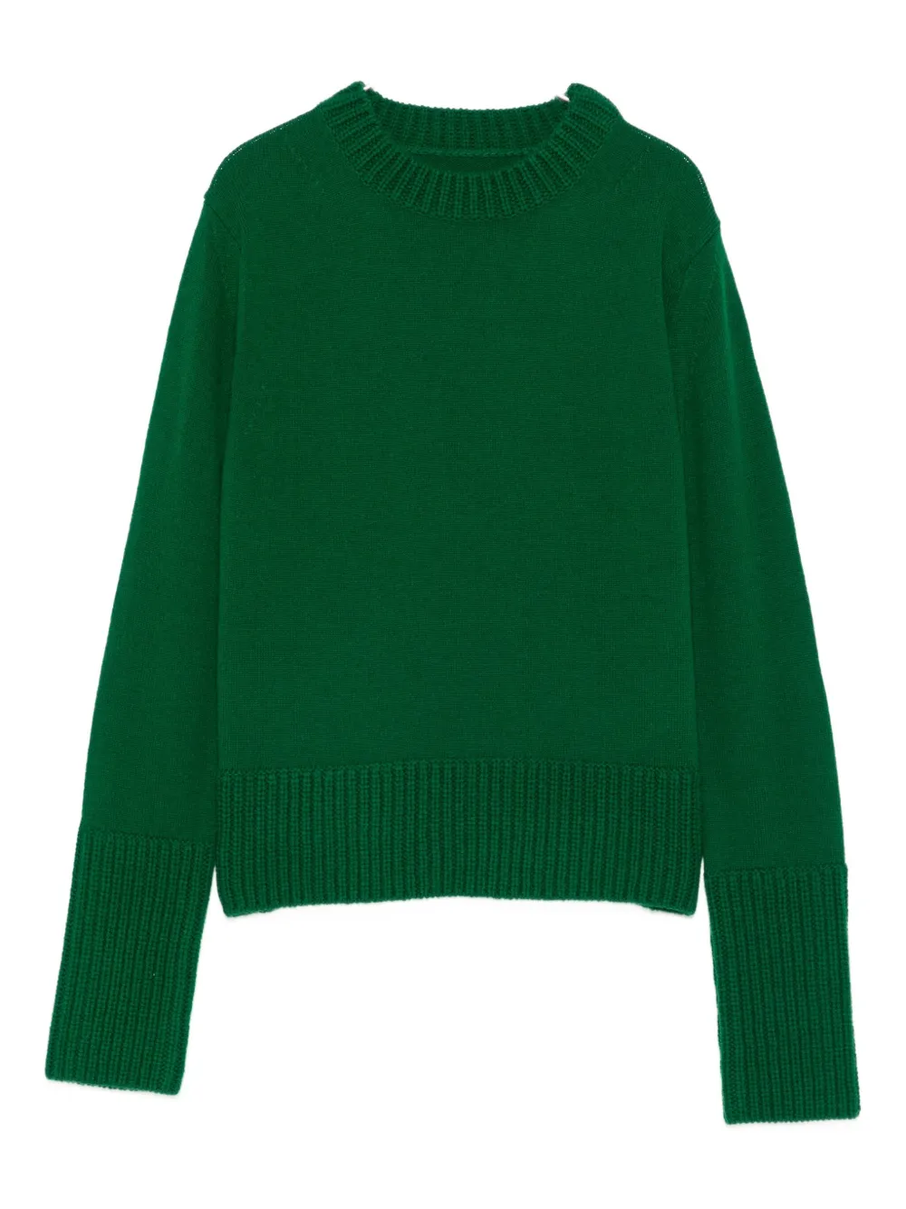 Sacai Ribbed-cuff Wool Sweater In Gold