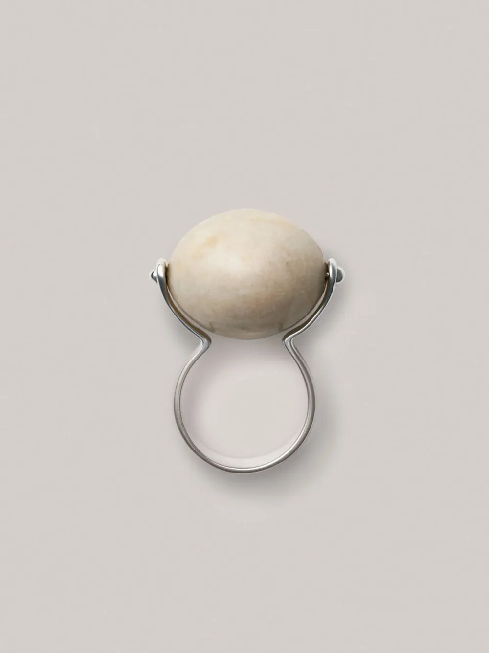 Annika Inez Large Stone Ellipse Ring In Silver