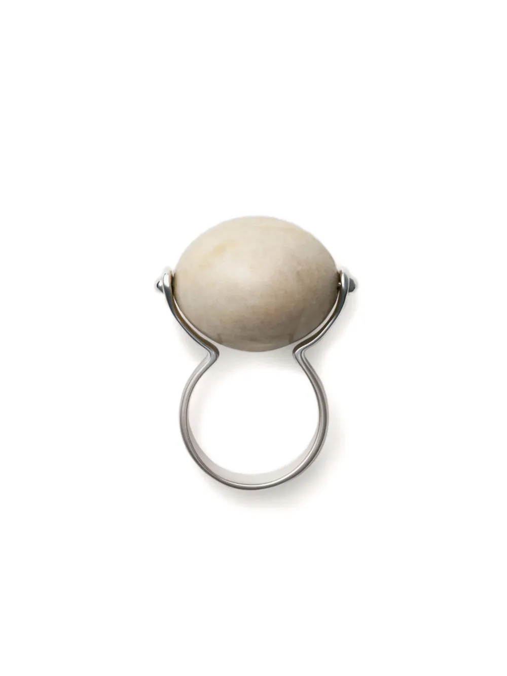 Annika Inez Large Stone Ellipse Ring In Silver