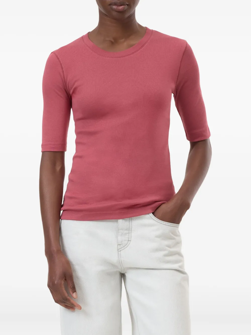 Closed crew-neck T-shirt | Red | Image 1