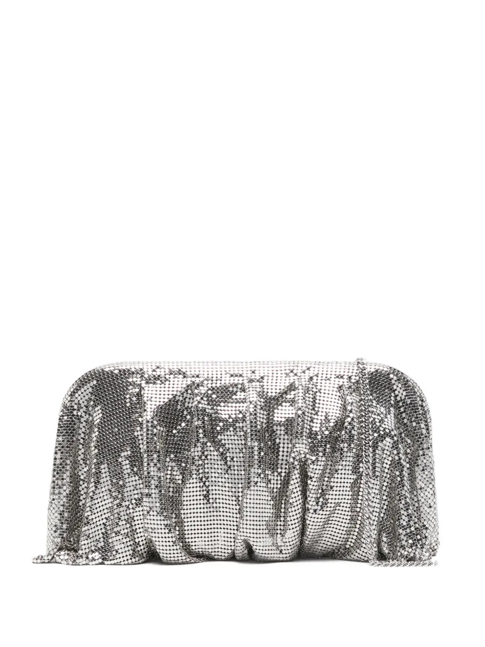 Benedetta Bruzziches La Grande Venus gedrapeerde clutch met maliën Zilver
