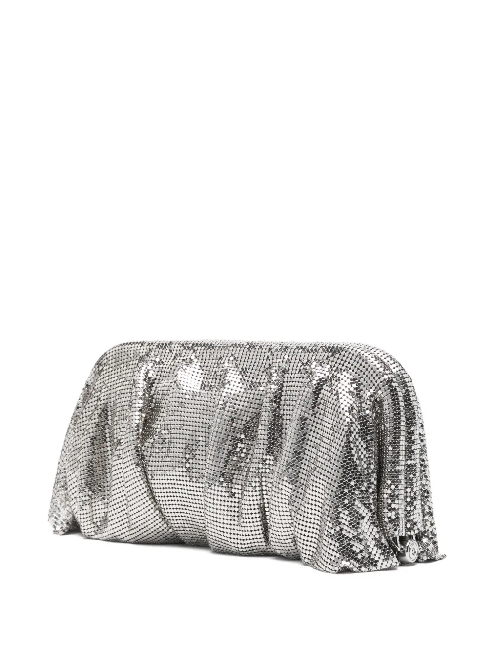 Benedetta Bruzziches La Grande Venus gedrapeerde clutch met maliën Zilver
