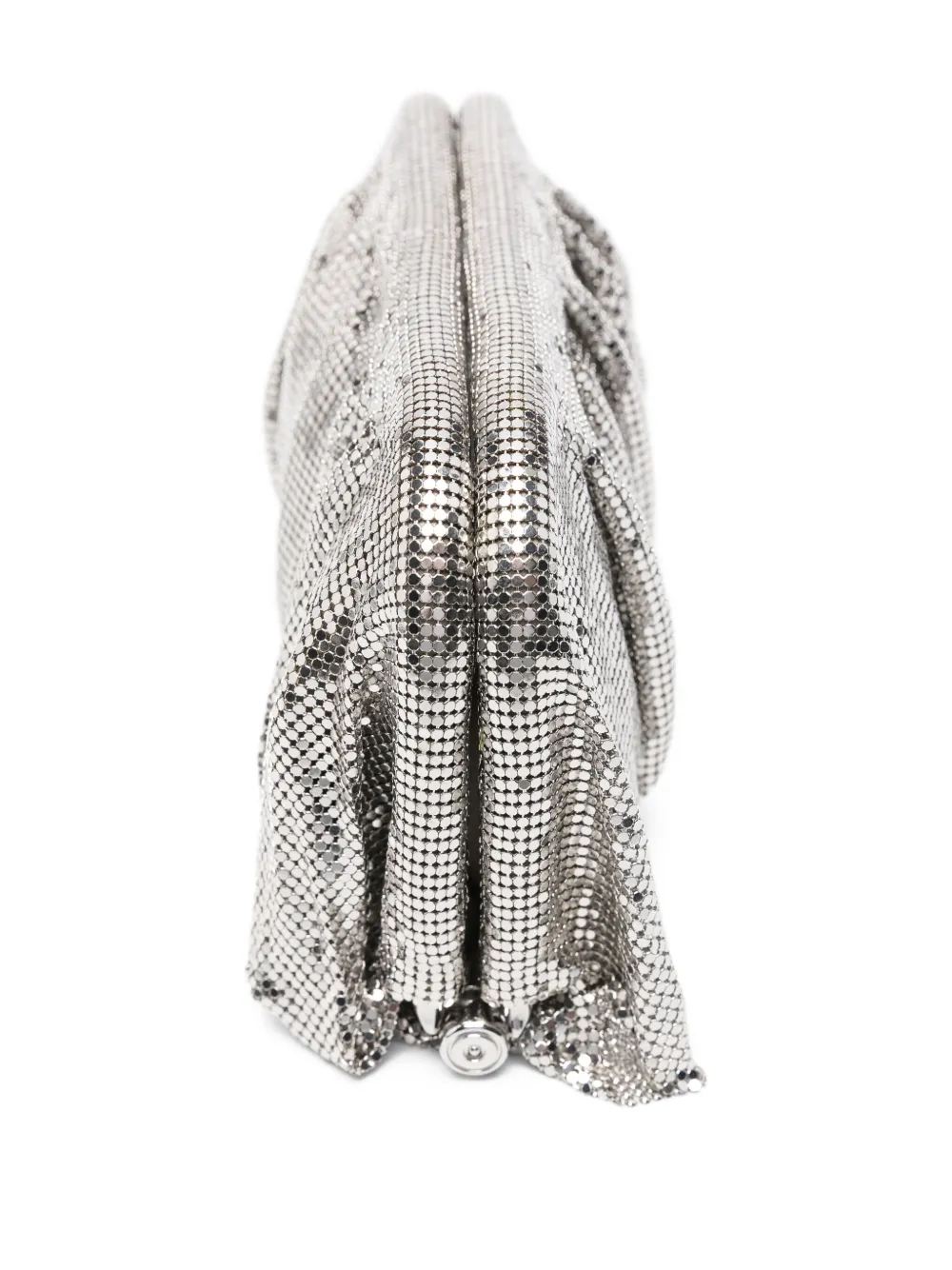 Benedetta Bruzziches La Grande Venus gedrapeerde clutch met maliën Zilver