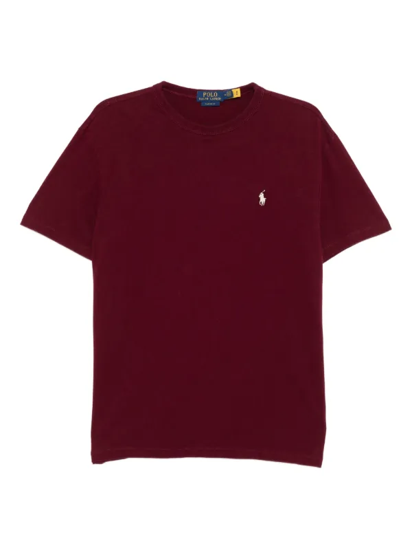 Polo Ralph Lauren embroidered-logo Cotton T-shirt Red Farfetch