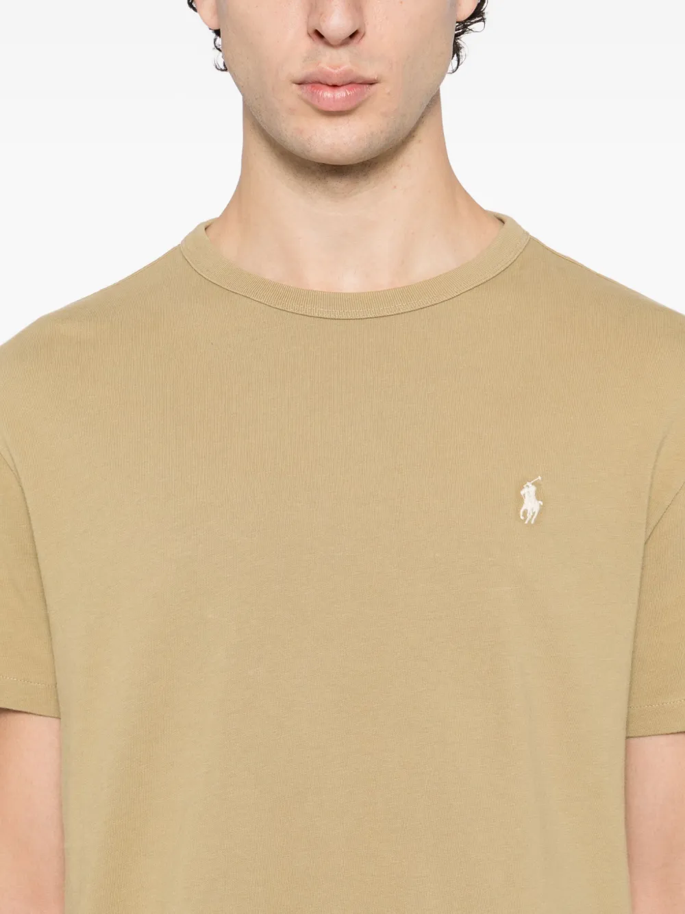 Polo Ralph Lauren Katoenen T-shirt met geborduurd logo Beige