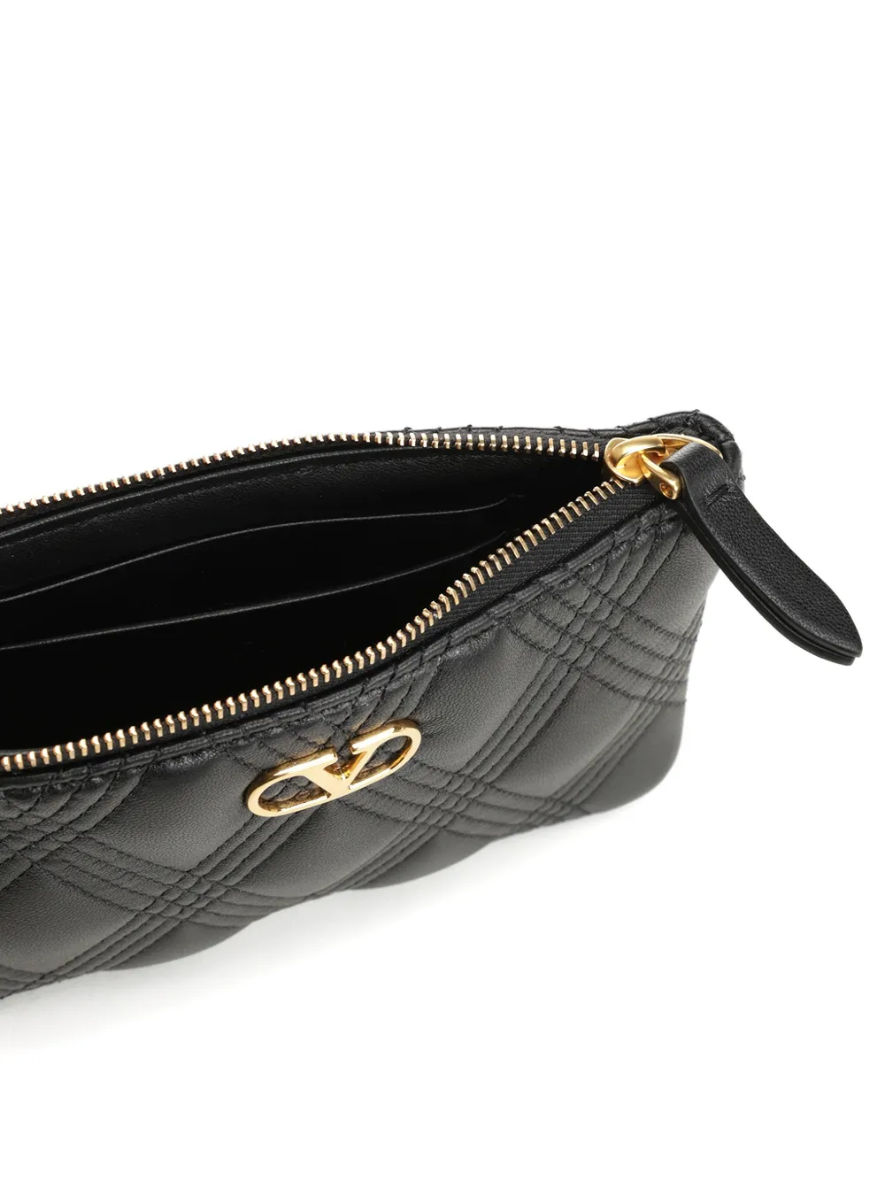 Valentino Garavani quilted logo clutch Zwart