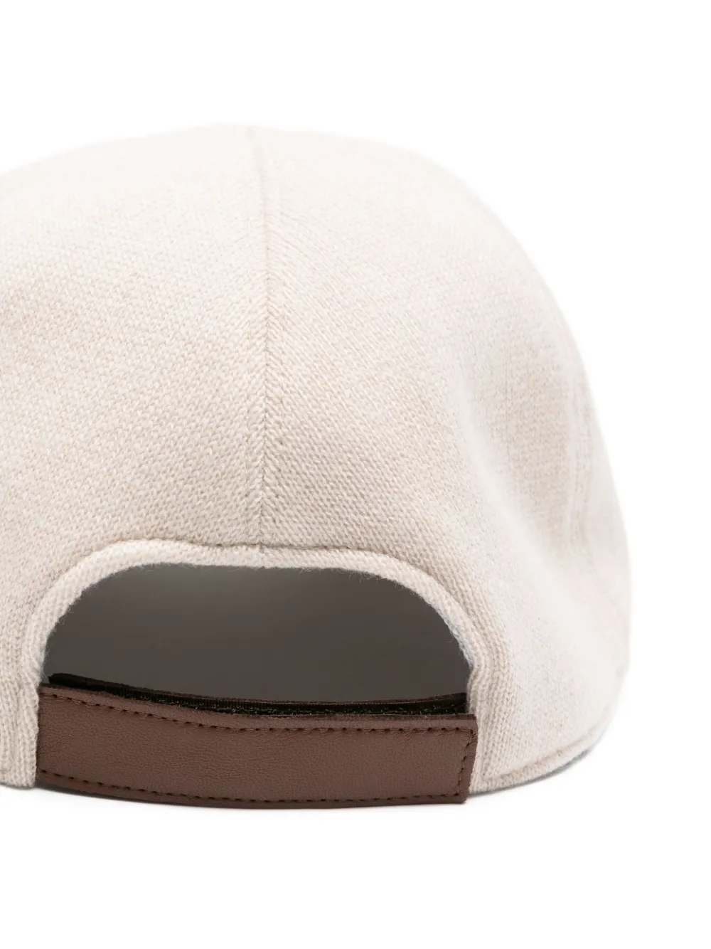 Eleventy Wollen pet met leren afwerking Beige