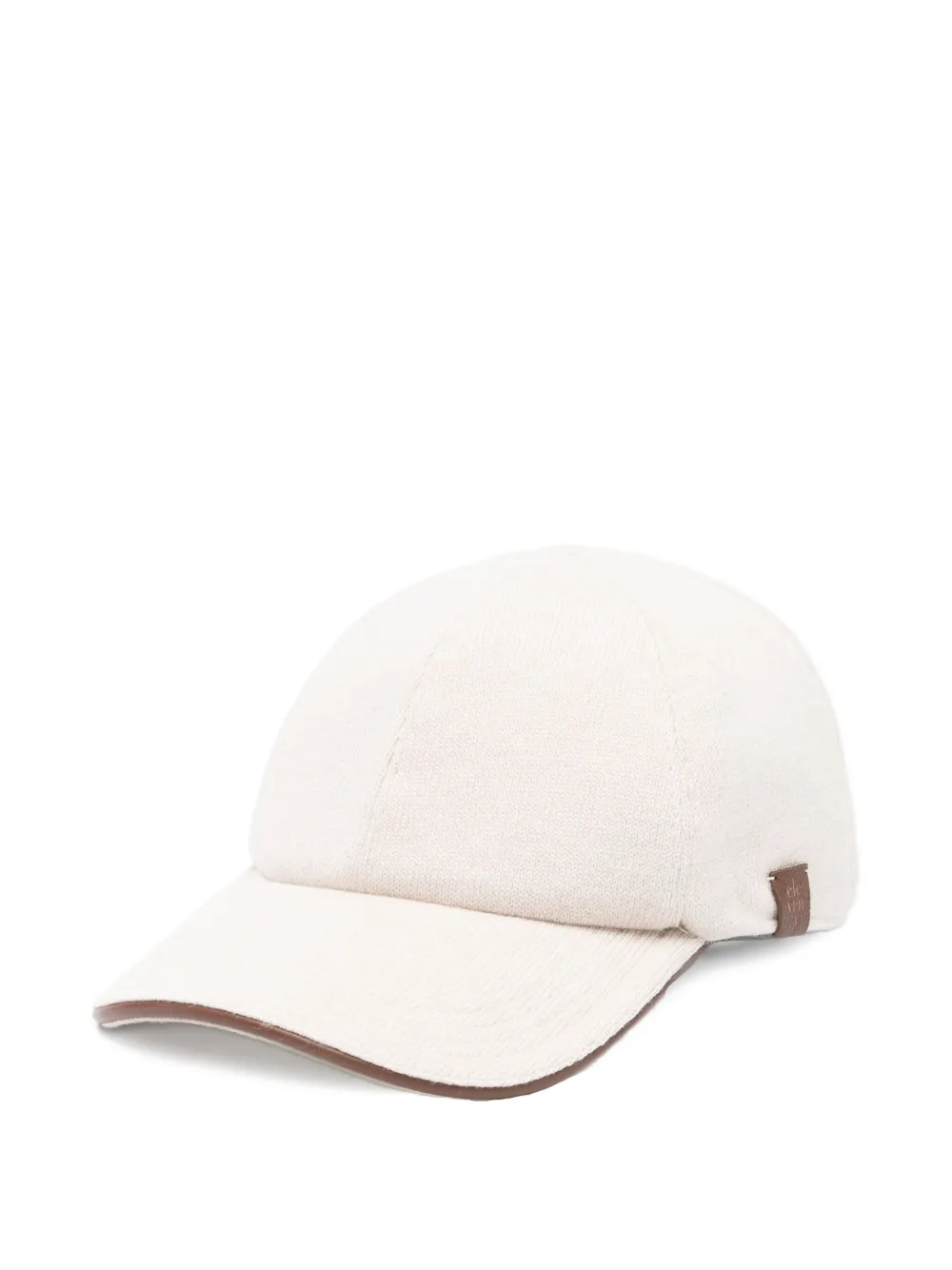 Eleventy Wollen pet met leren afwerking Beige