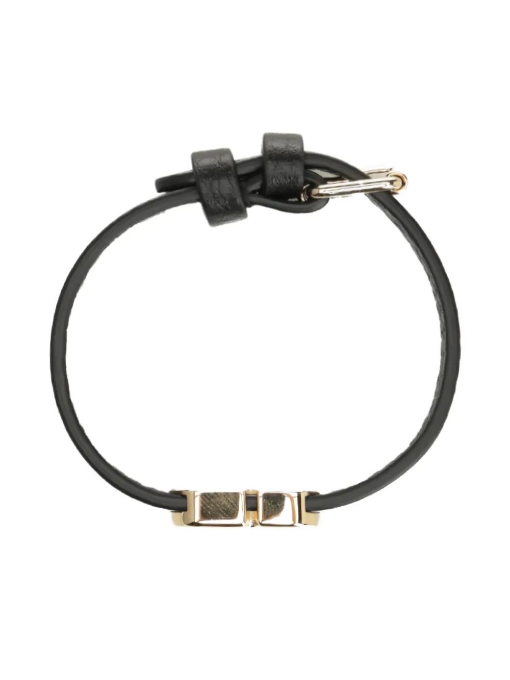 Valentino Vlogo Signature Leather Bracelet Jewelry Black In Black