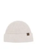 Eleventy ribbed logo-patch beanie - Neutrals