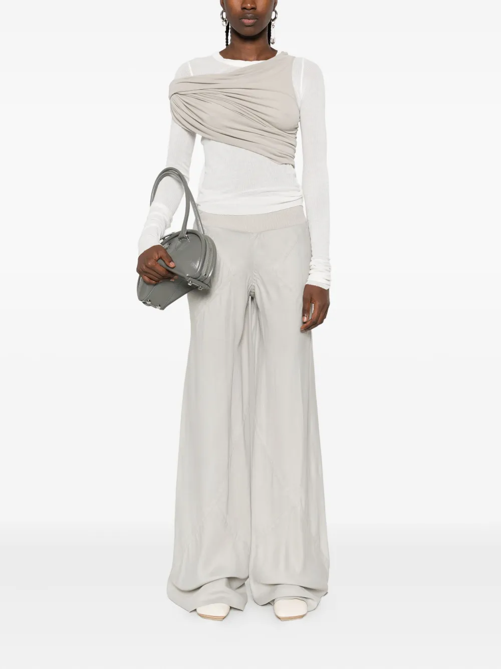 Rick Owens ribbed long-sleeve top - Wit