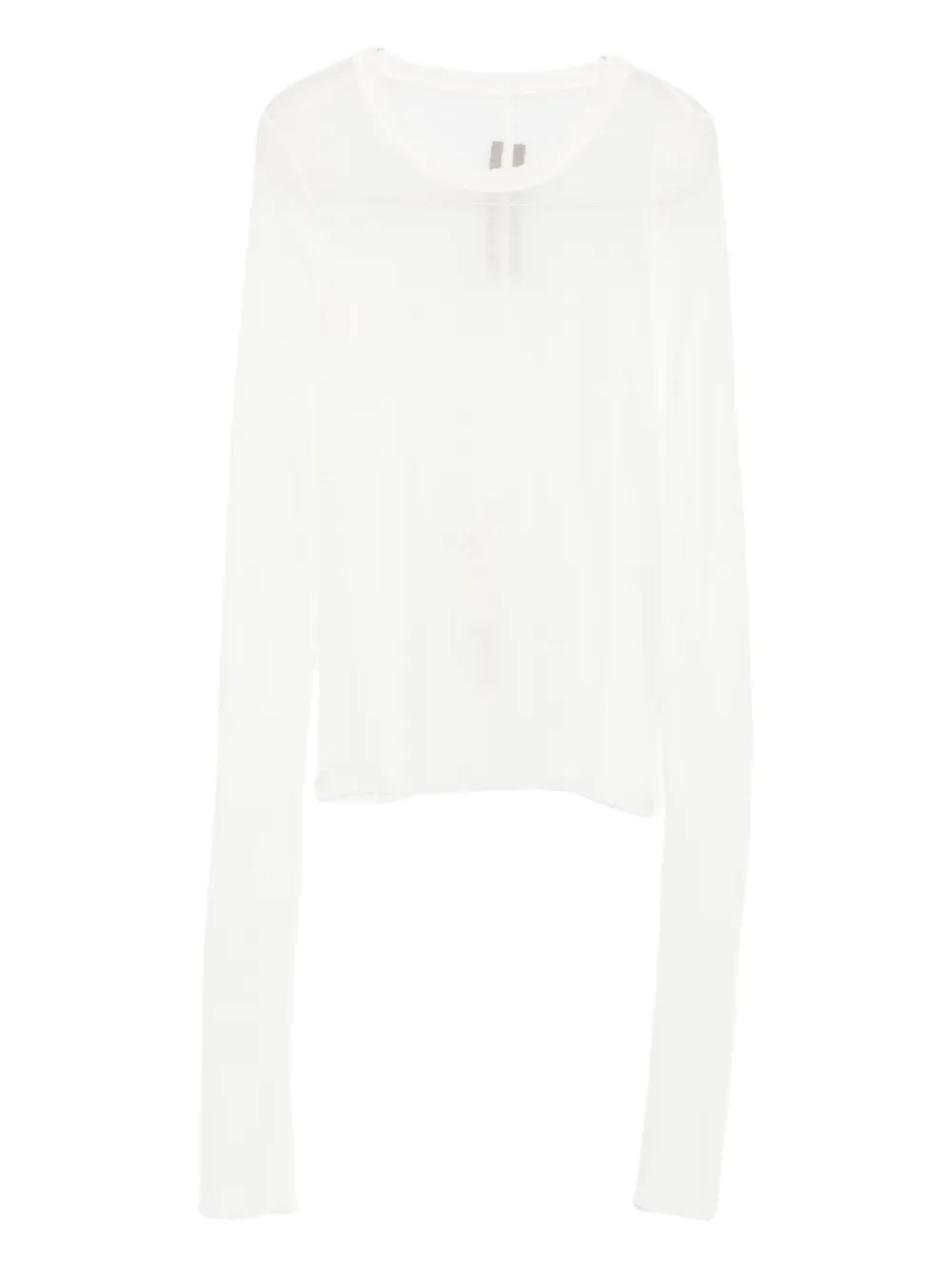 Rick Owens Ribbed Long-sleeve Top In White