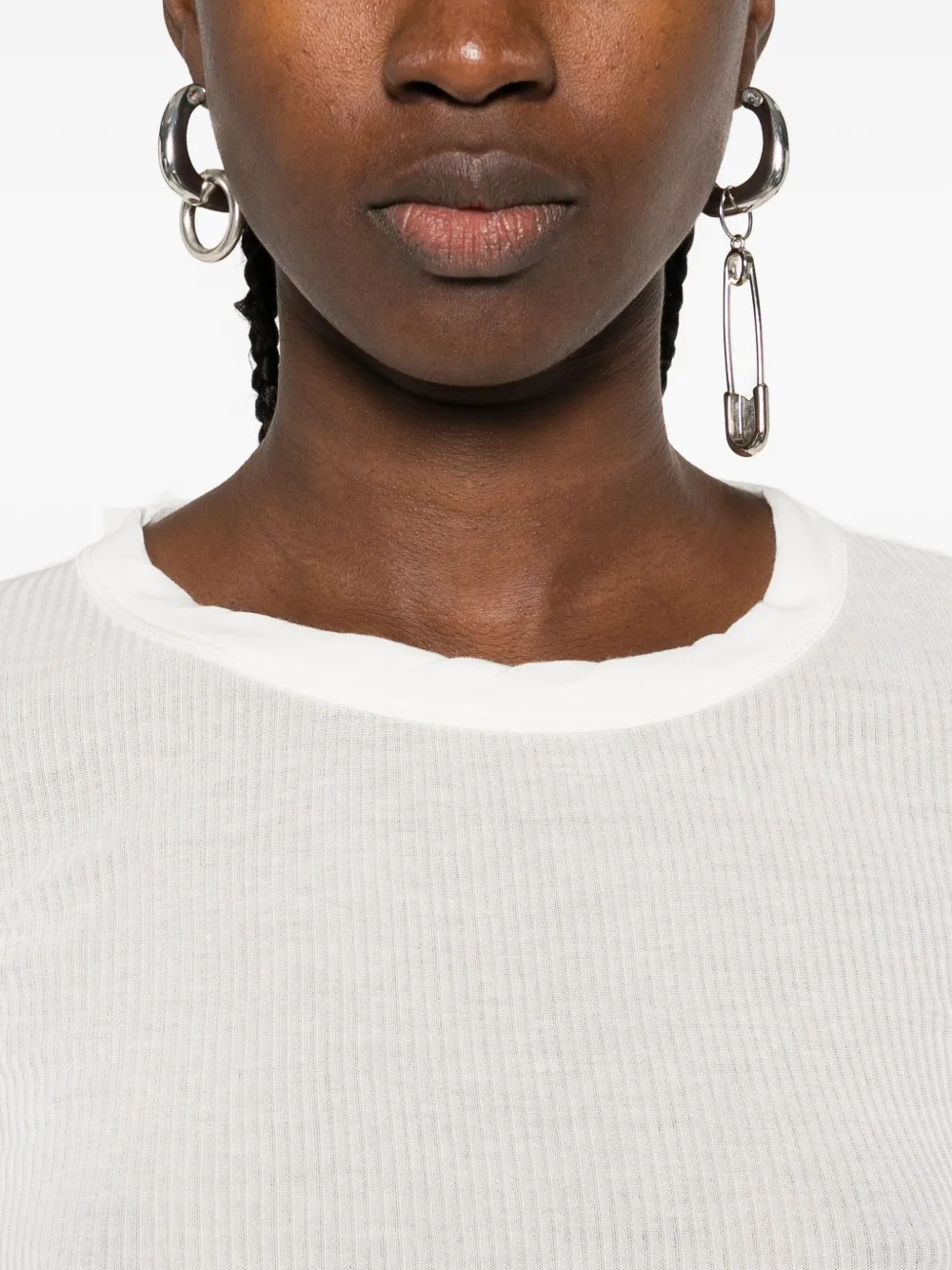 Rick Owens ribbed long-sleeve top Wit