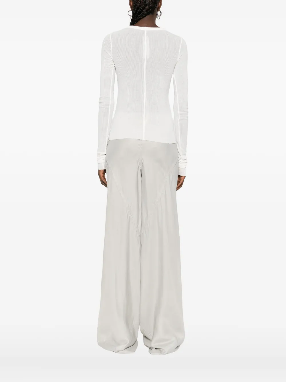 Rick Owens ribbed long-sleeve top Wit