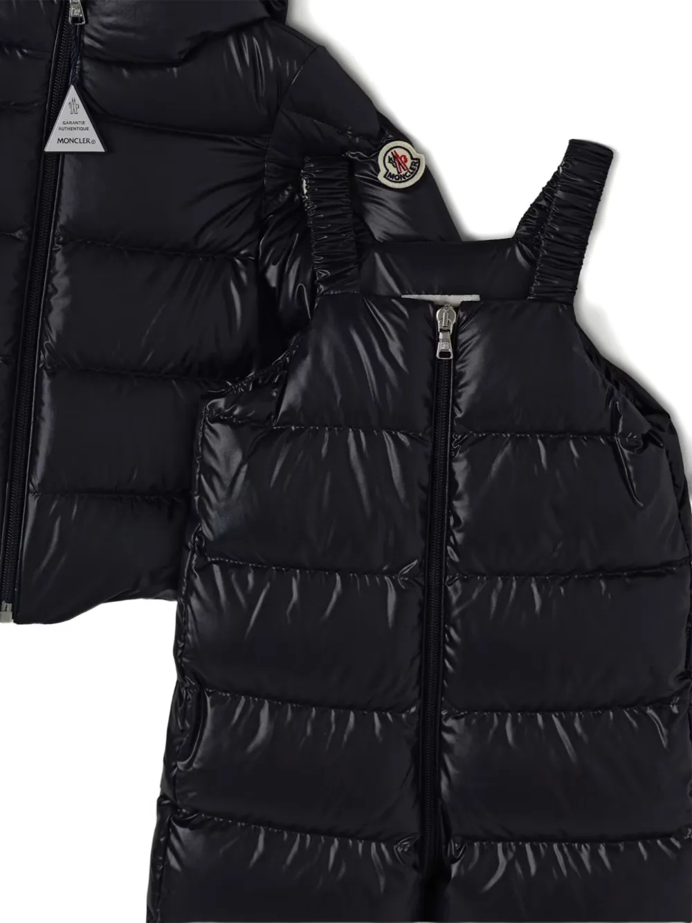 Moncler Enfant Salongo gewatteerd skipak met capuchon Zwart