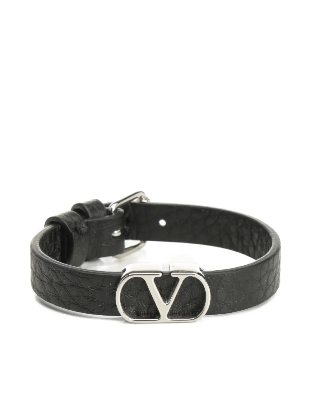 v-logo leather bracelet