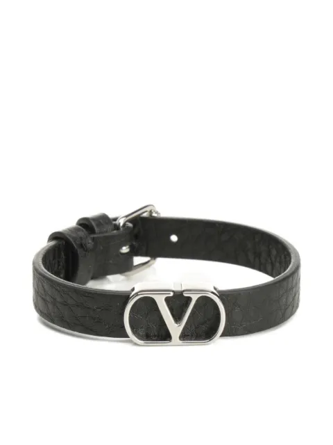Valentino Garavani v-logo leather bracelet