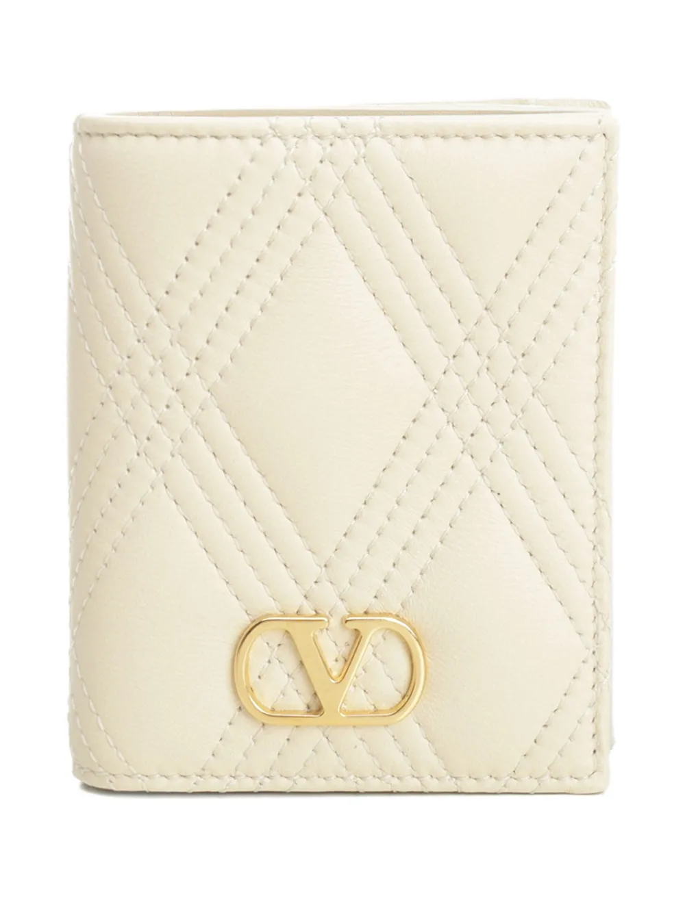 Valentino Garavani quilted VLogo wallet Beige