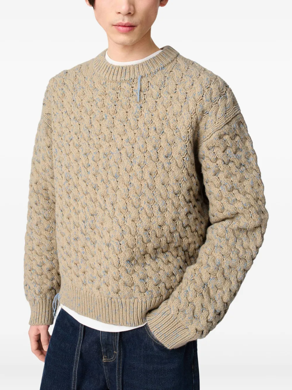 Axel Arigato Nolan kabelgebreide trui Beige