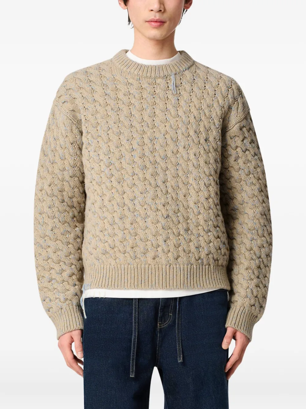 Axel Arigato Nolan kabelgebreide trui Beige