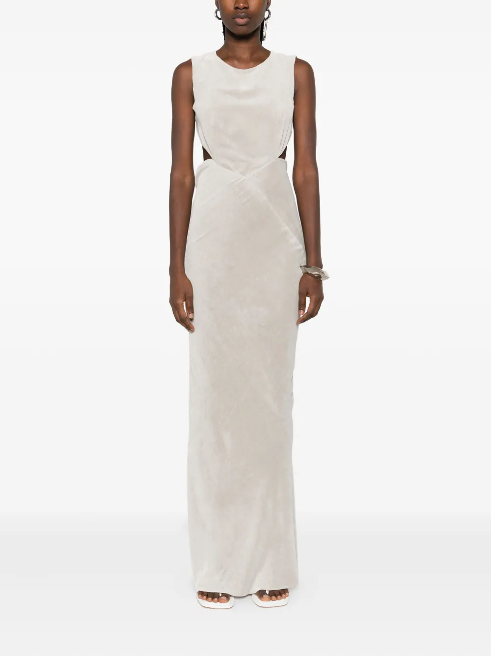 Rick Owens sleeveless cut-out maxi gown Beige