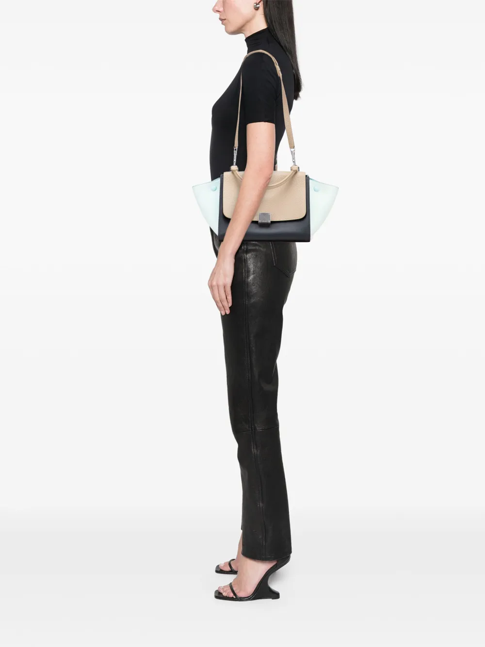 Celine Pre-Owned 2010-2025 Small Tricolor Leather Trapeze satchel | Pre-Owned | Image 2