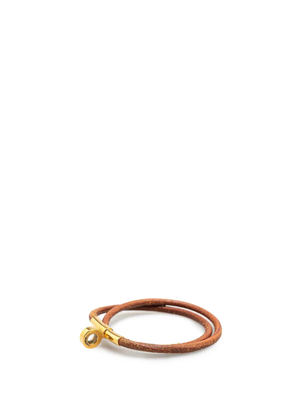 Hermès Pre-Owned 1990-2010 Gold Plated Kite Leather Kelly Double Tour Bracelet costume bracelet | Image 2