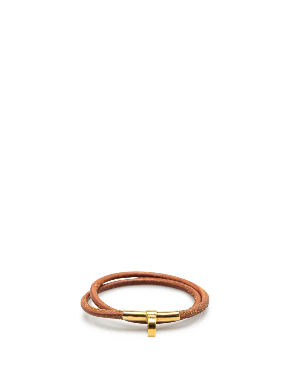 Hermès Pre-Owned 1990-2010 Gold Plated Kite Leather Kelly Double Tour Bracelet costume bracelet | Brown | Image 1