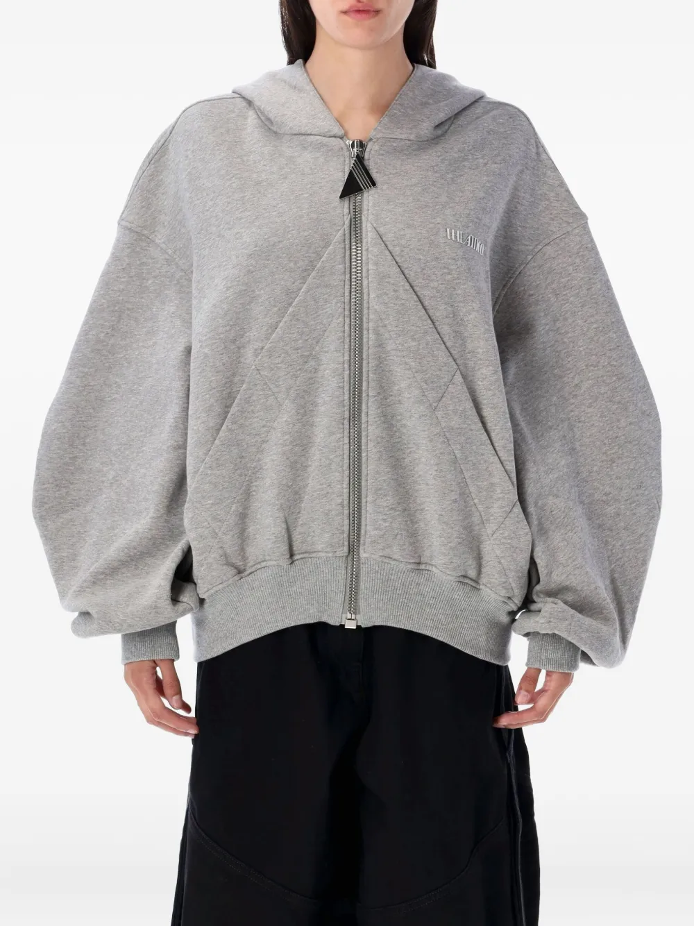 The Attico Hoodie met triangel rits Grijs