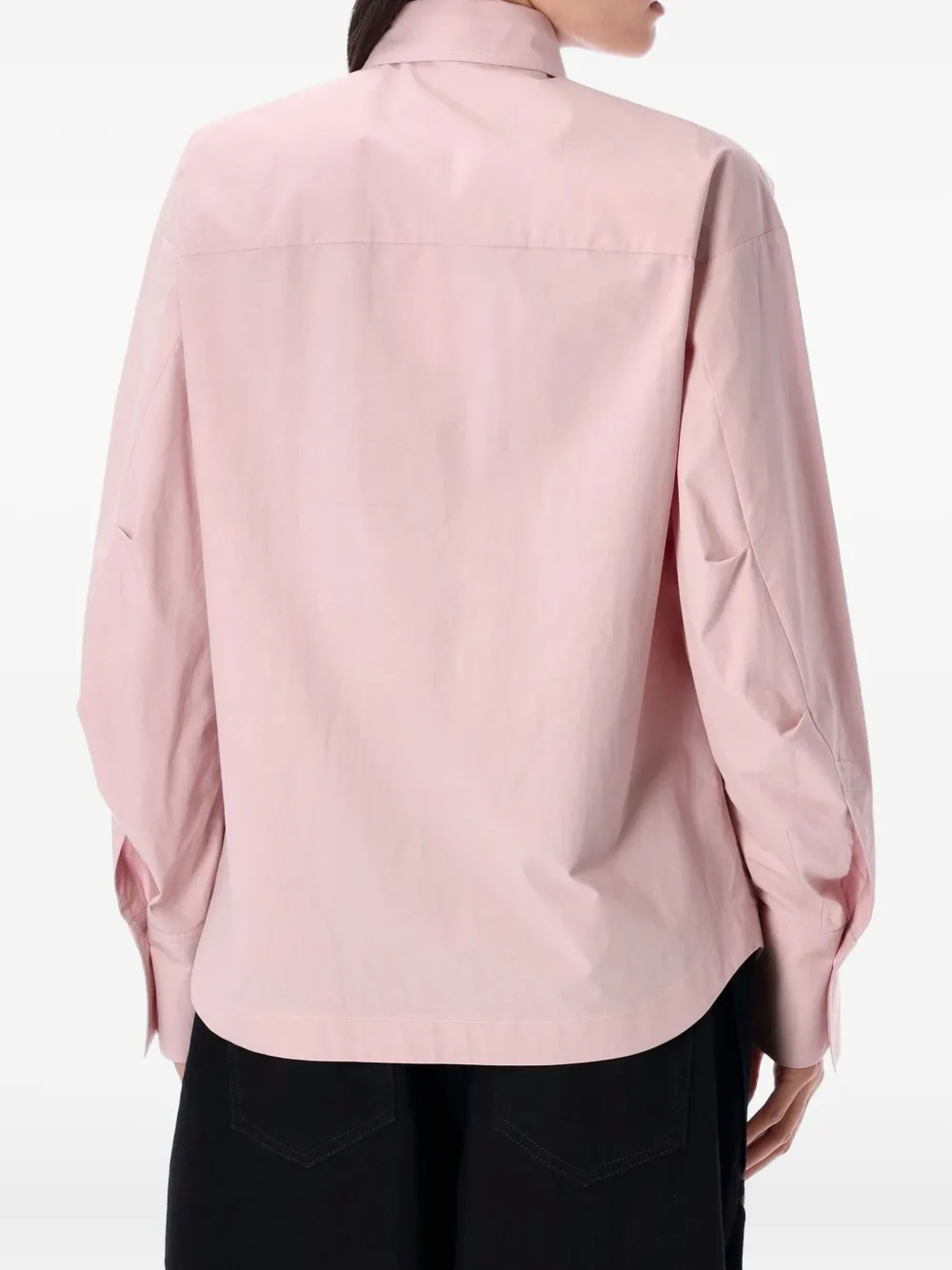 The Attico curved-hem button-up shirt - Roze