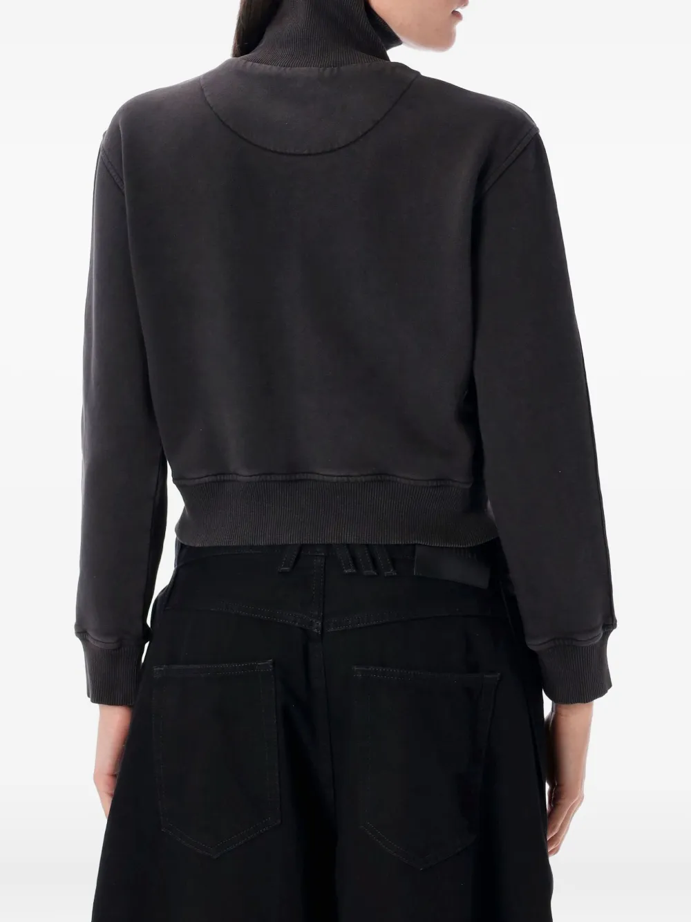 The Attico Fleece top met vlakken en rits Zwart
