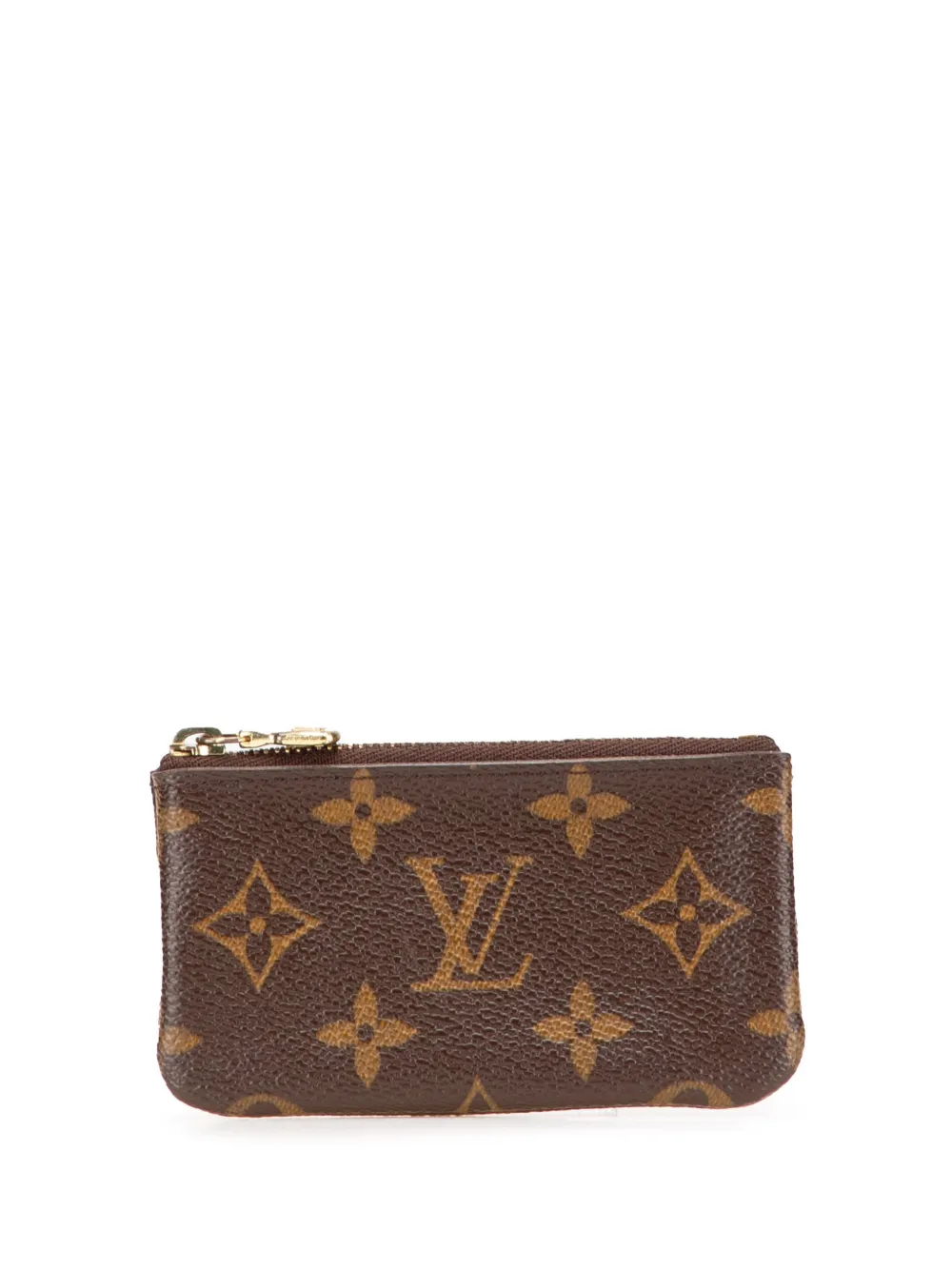 Pre-owned Louis Vuitton 2003 Monogram Key Pouch Coin Pouch In Brown