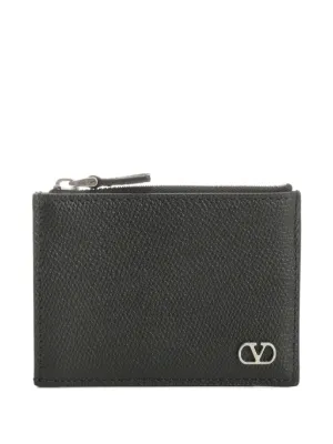 Valentino Garavani Vロゴ レザー マネークリップ 財布 | ブラック