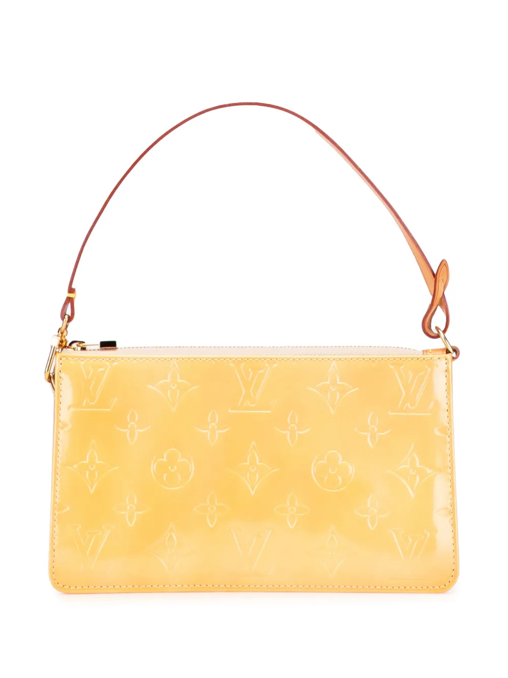 Pre-owned Louis Vuitton 2000 Monogram Vernis Pochette Lexington Shoulder Bag In Brown
