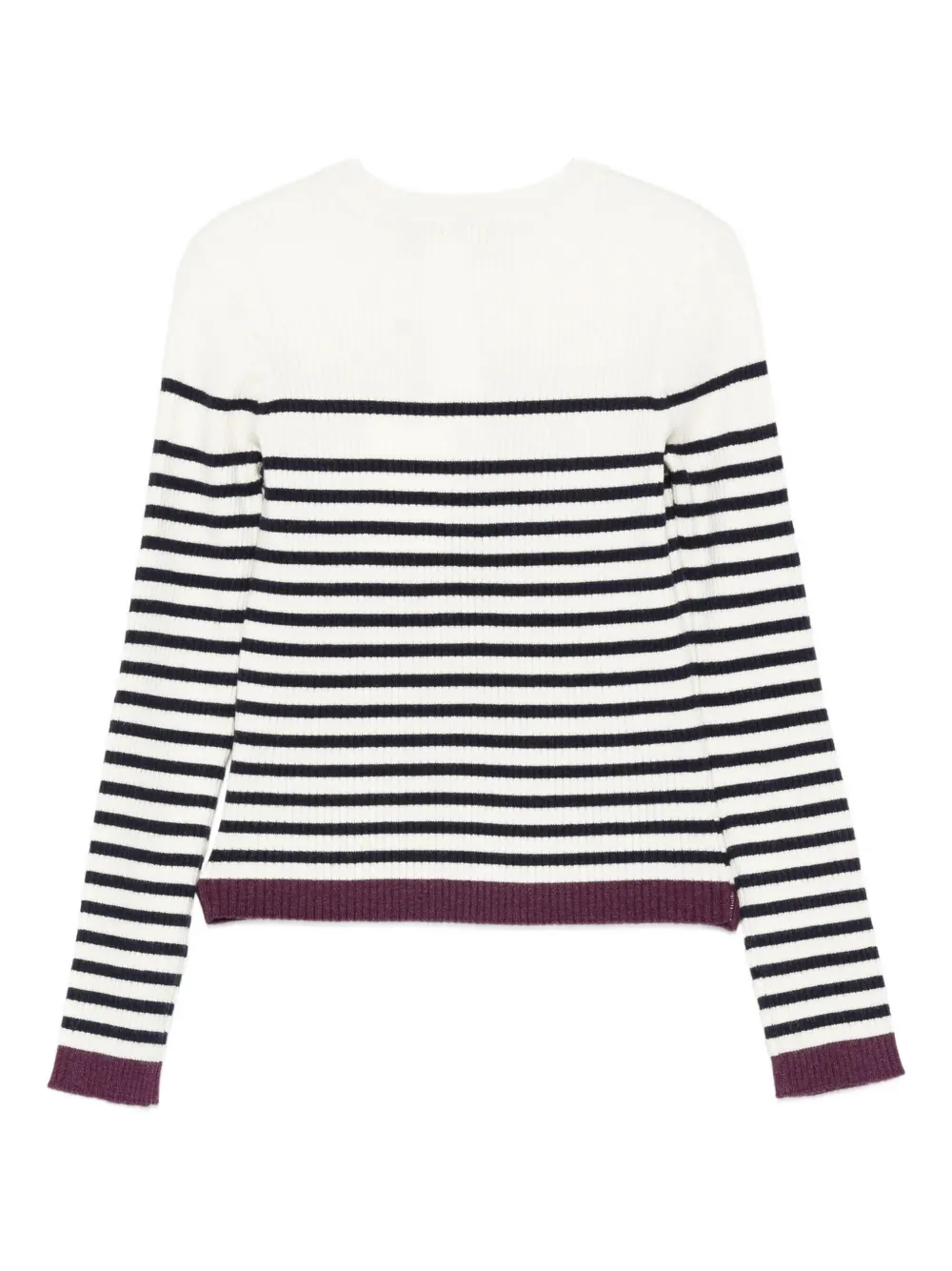 TWINSET Kids Gestreepte geribbelde trui Beige
