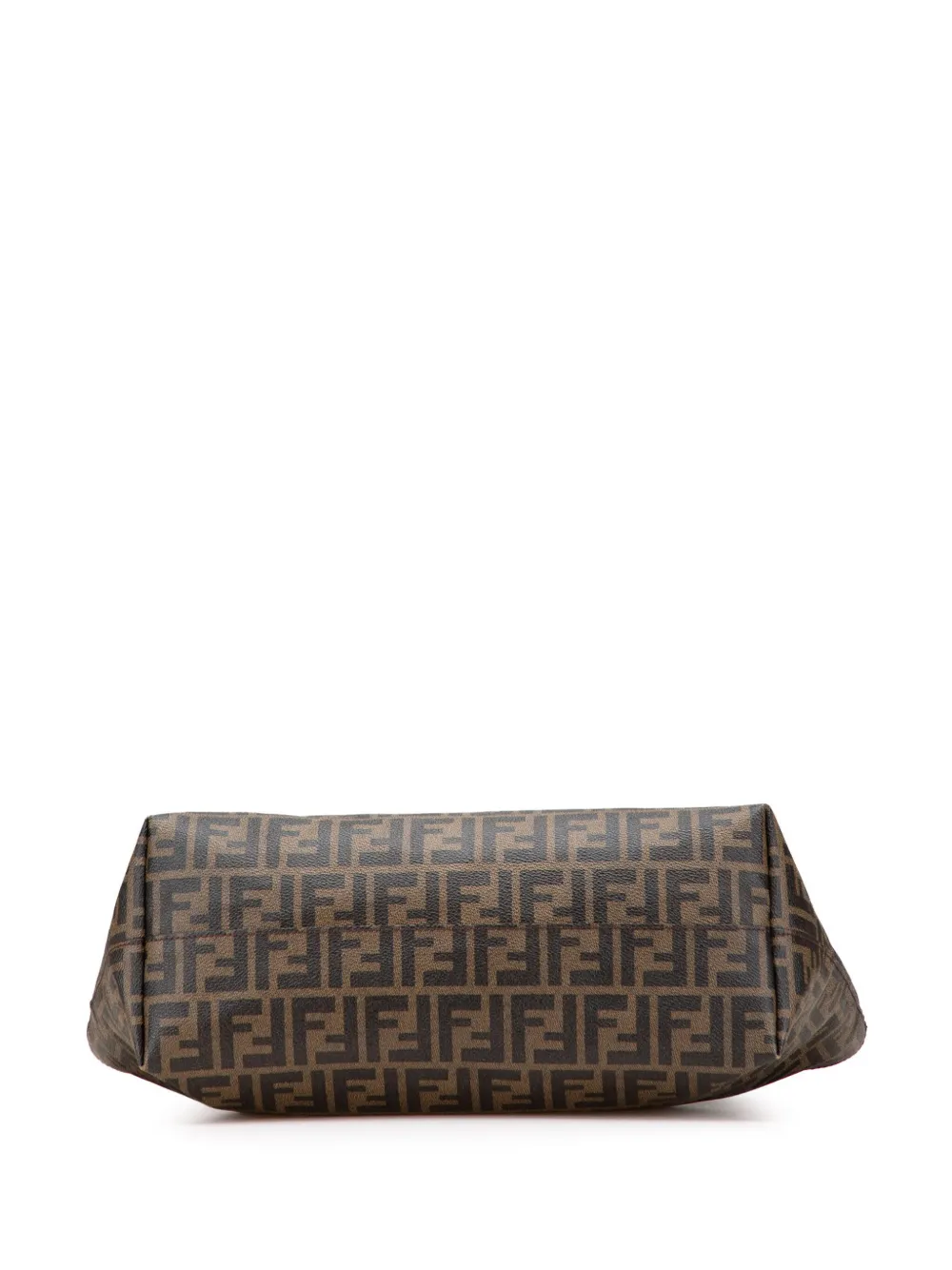 Pre-owned Fendi 2000-2010 Medium Zucca Coated Canvas Roll Tote Bag In Brown