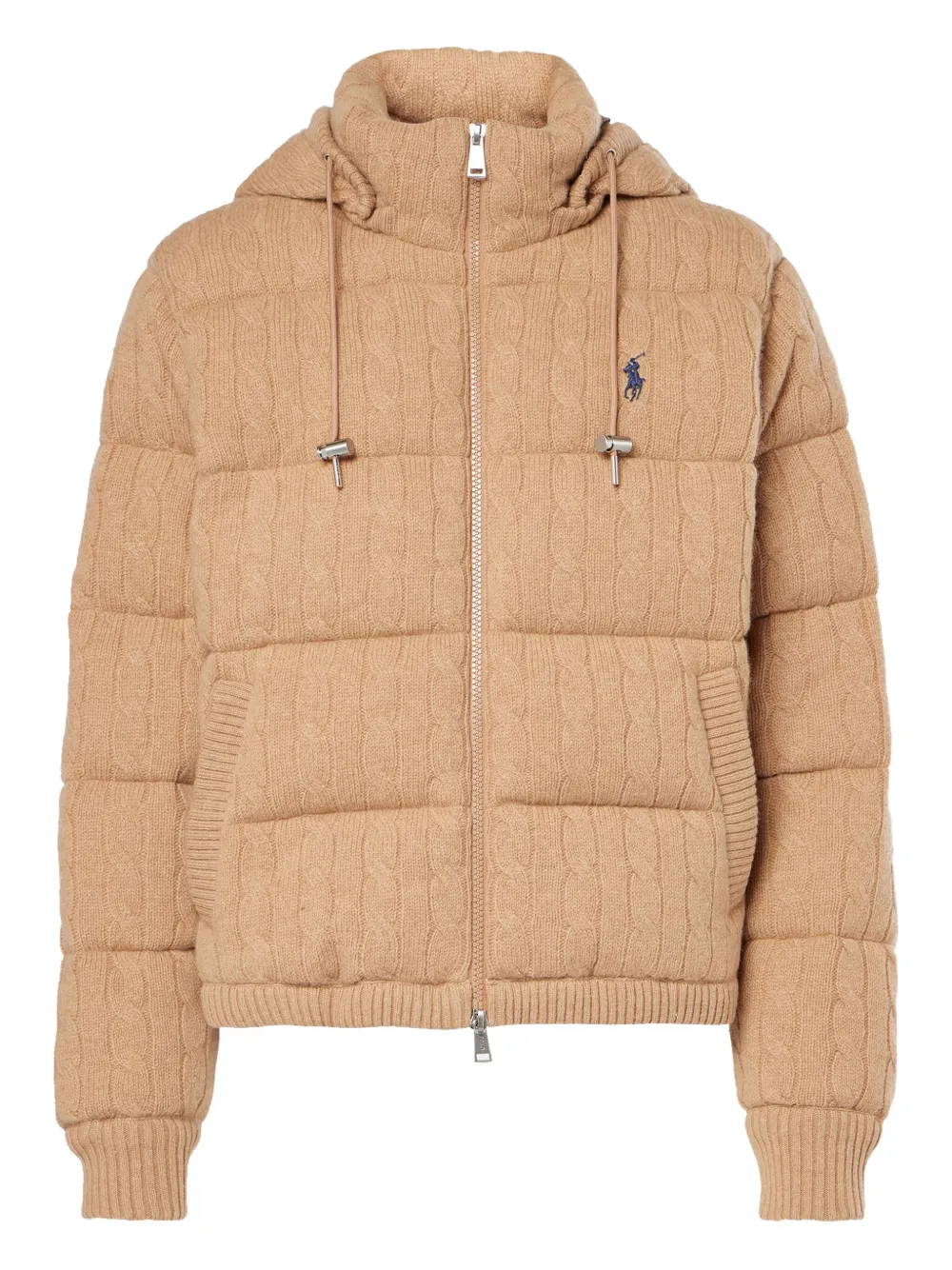 cable-knit quilted jacket