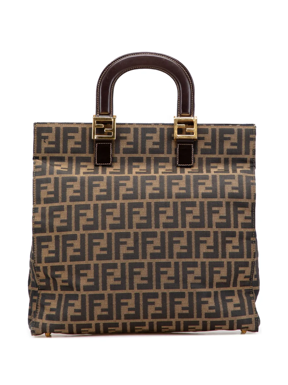 Fendi Pre-Owned 20th Century ズッカ キャンバス ツイン ハンドバッグ - ブラウン Fendi Pre-Owned 20th Century ズッカ キャンバス ツイン ハンドバッグ - ブラウン