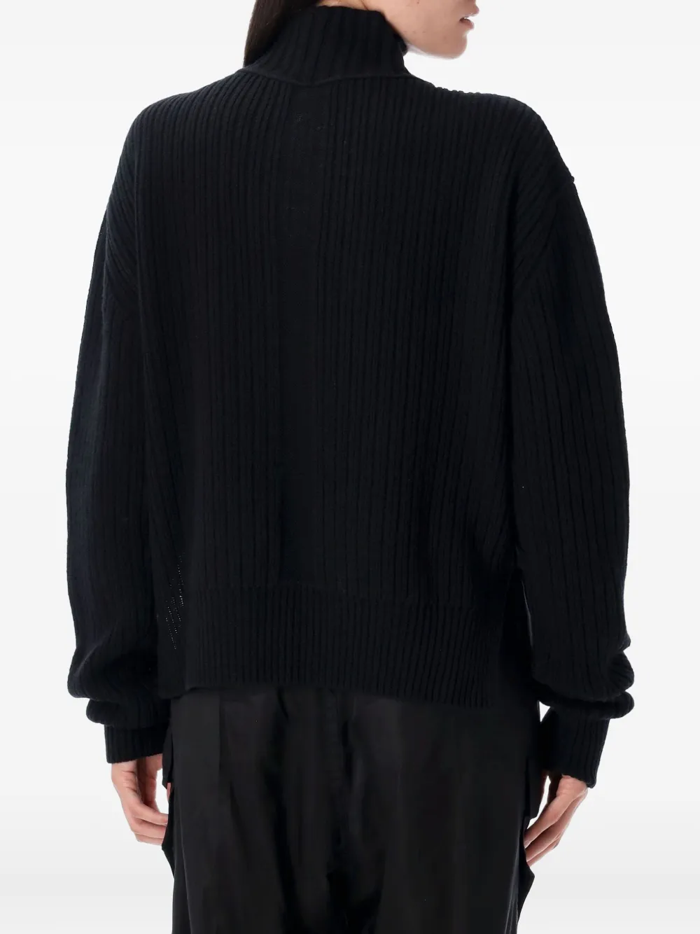 Rick Owens Geribbelde coltrui Zwart