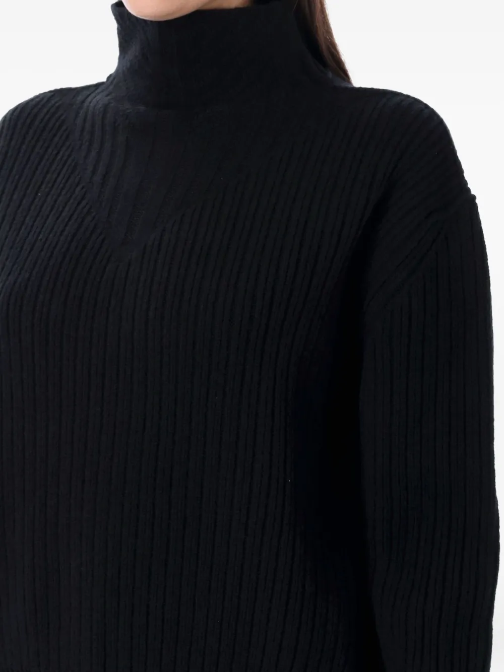 Rick Owens Geribbelde coltrui Zwart