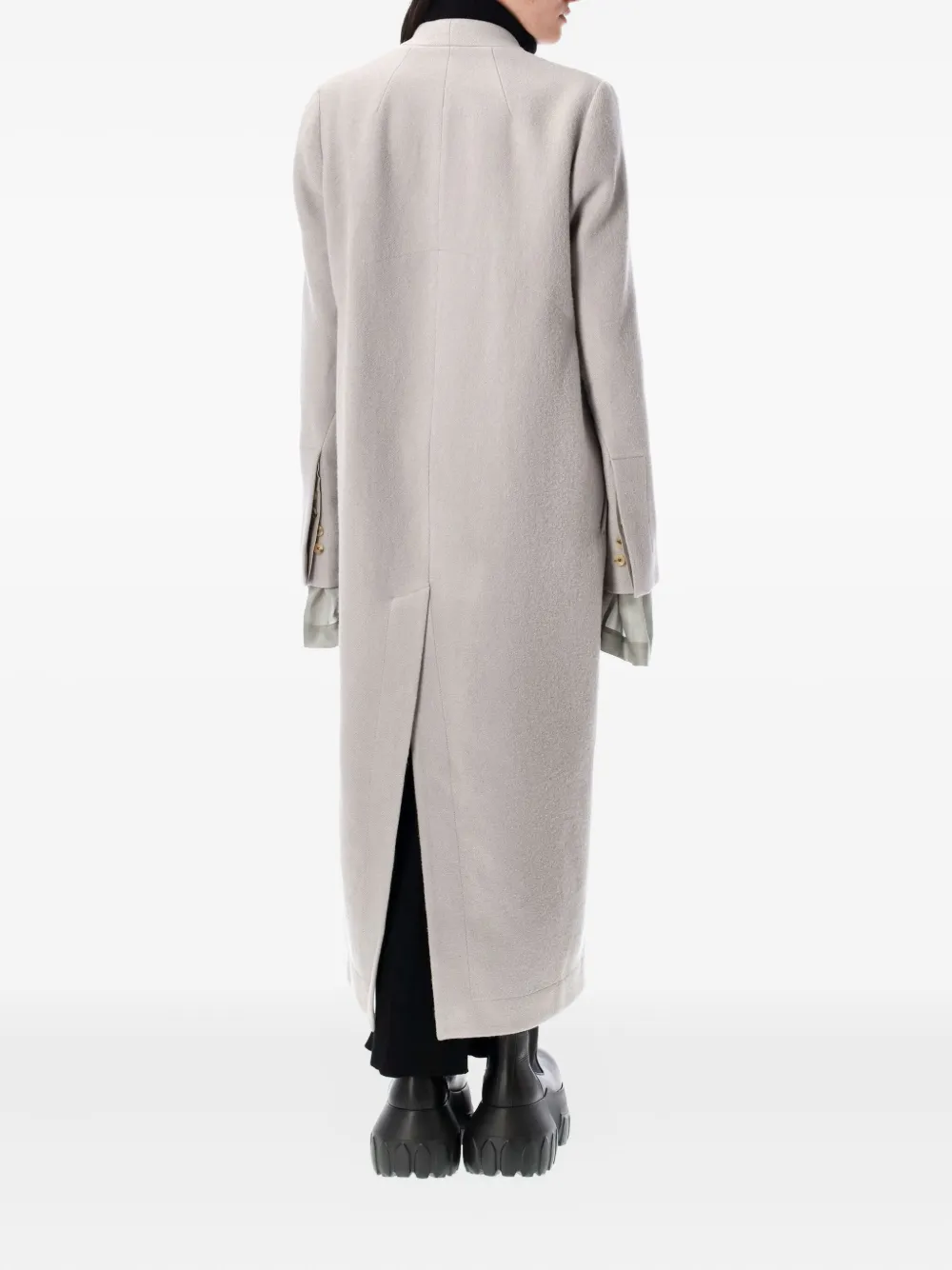 Rick Owens Museum collarless wrap coat Grijs