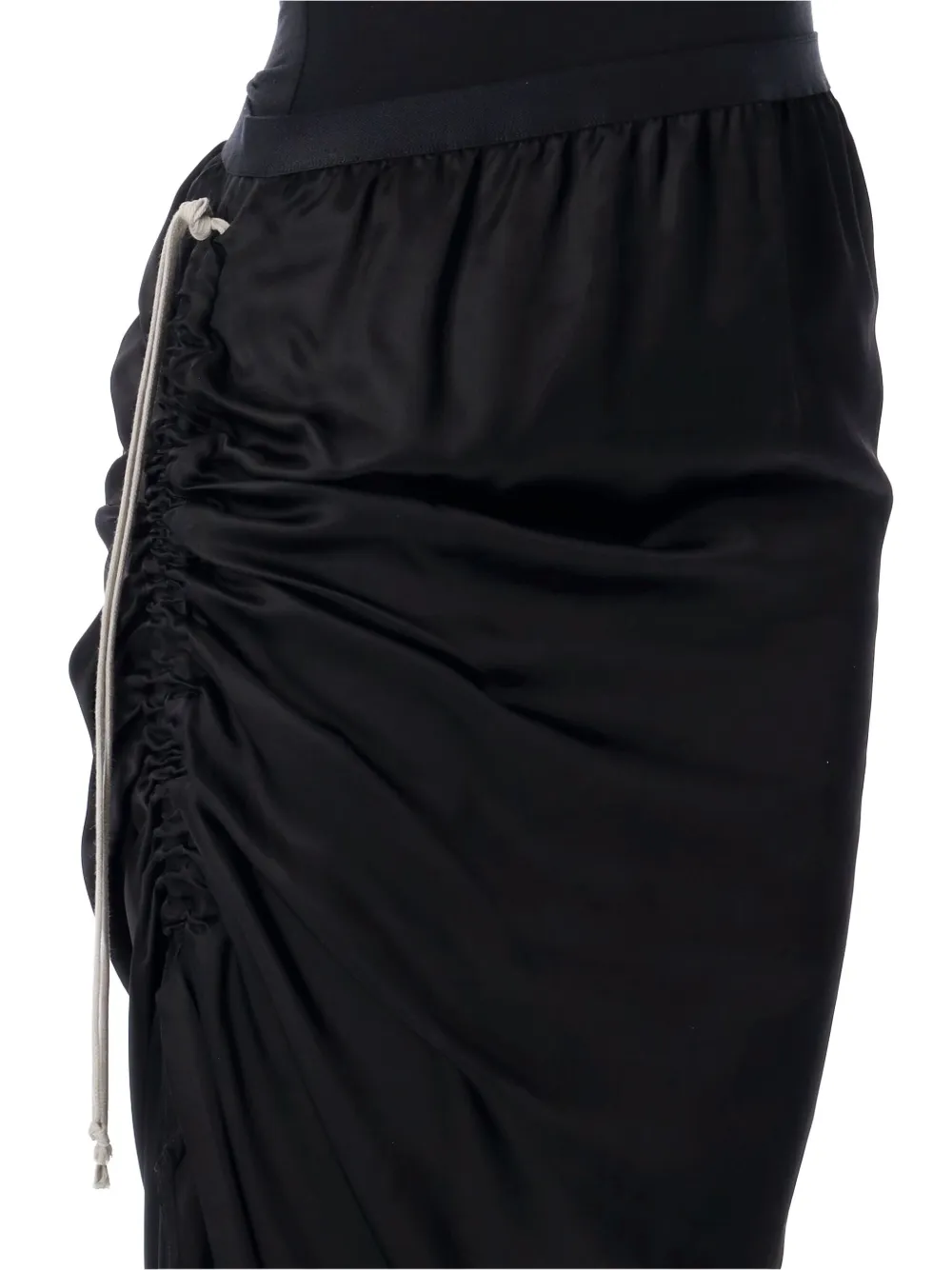 Rick Owens drawstring side-split skirt Zwart