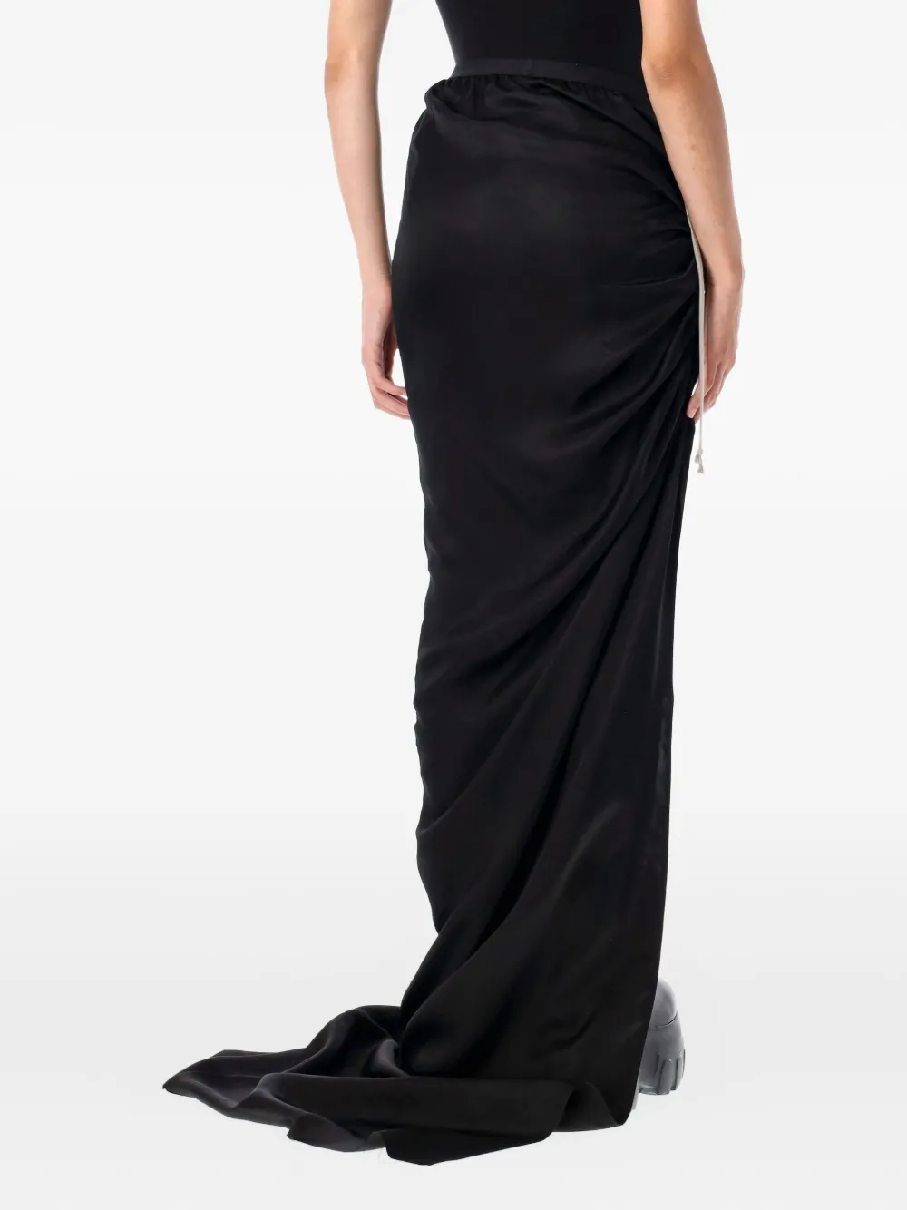 Rick Owens drawstring side-split skirt - Zwart