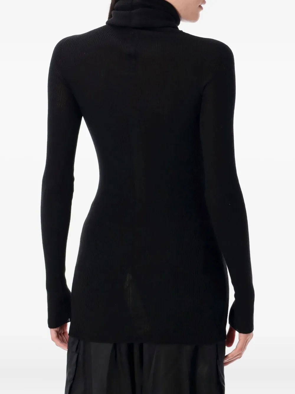 Rick Owens ribbed turtleneck top Zwart