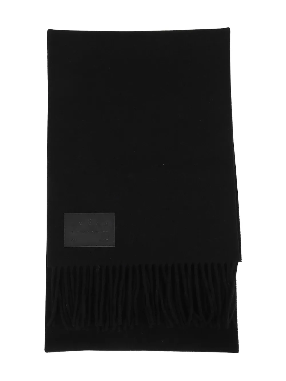 Hogan fringed wool-lend scarf Zwart