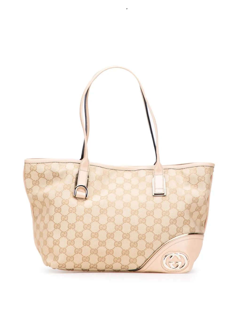 Pre-owned Gucci 2000-2015 Gg Canvas New Britt Tote Bag In Pink