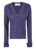Blugirl embellished v-neck sweater - Blue