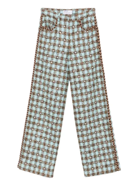 Giuseppe Di Morabito gingham-check braided-trimmed trousers