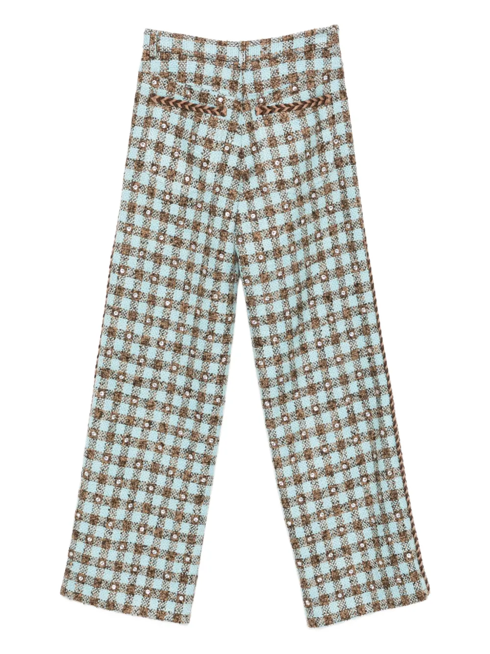 Giuseppe Di Morabito gingham-check braided-trimmed trousers | High Waisted Pants | Image 2